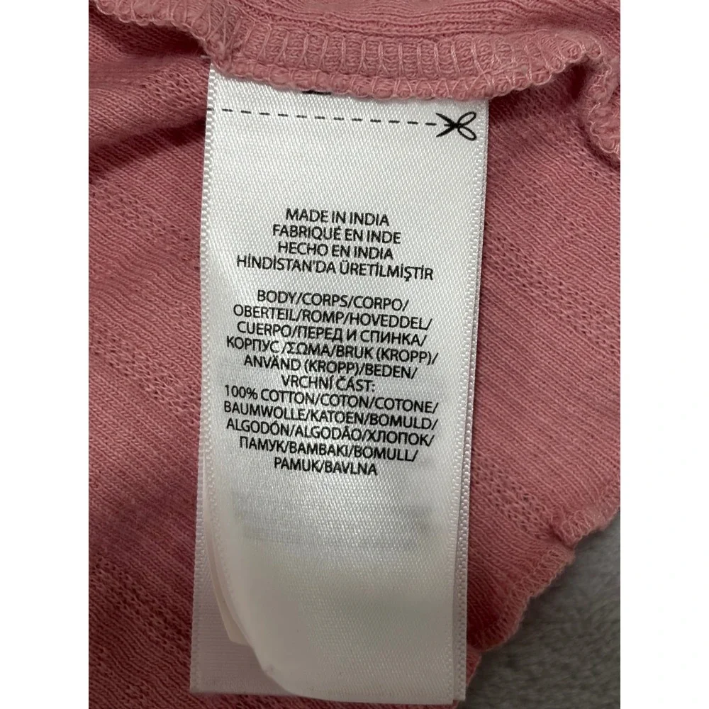 Ralph Lauren Baby Girl Pink Pointelle Wrap Top Side Snap Ruffle 9M Long Sleeve